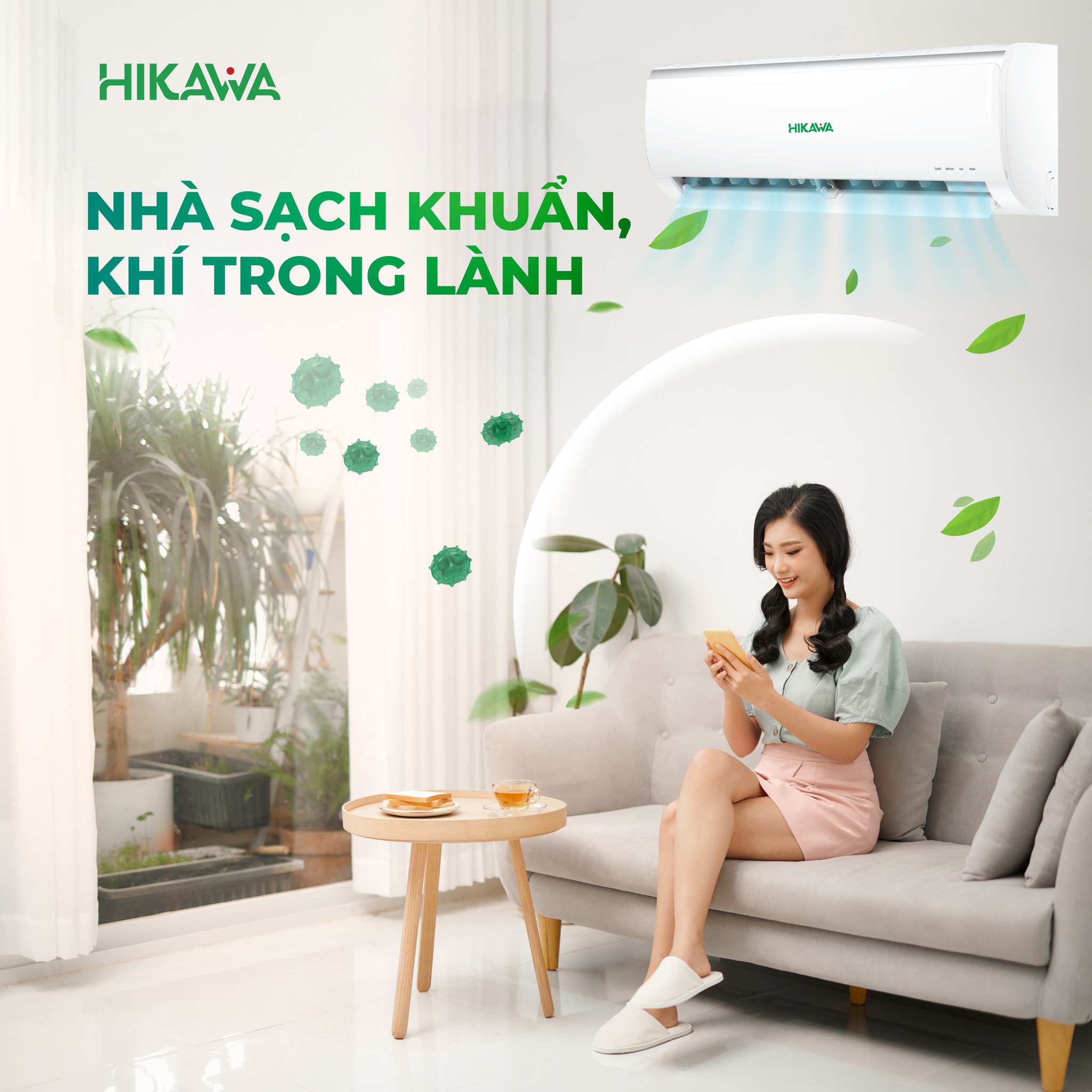 iều hòa hikawa trong phòng khách