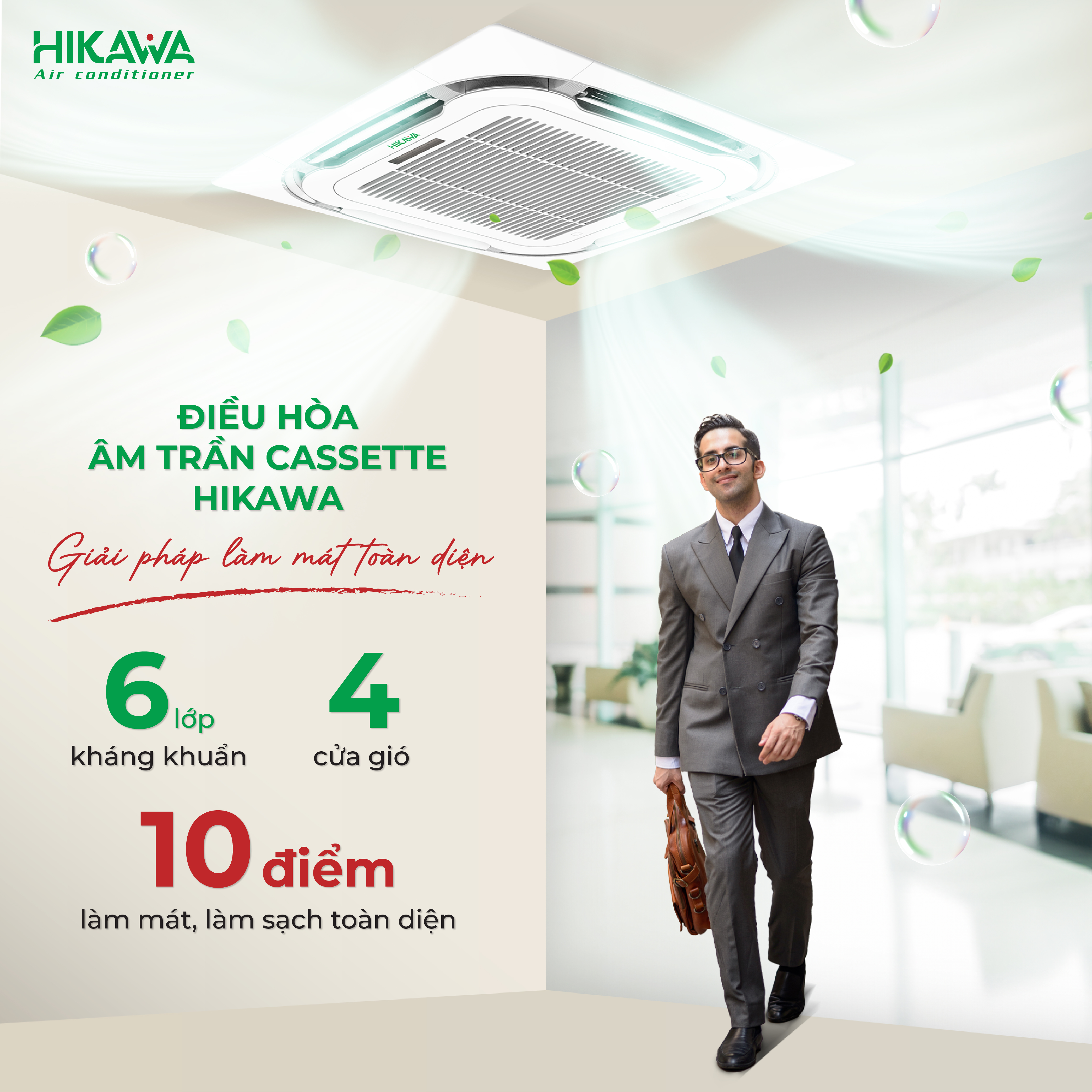 âm trần cassette hikawa làm mát toàn diện