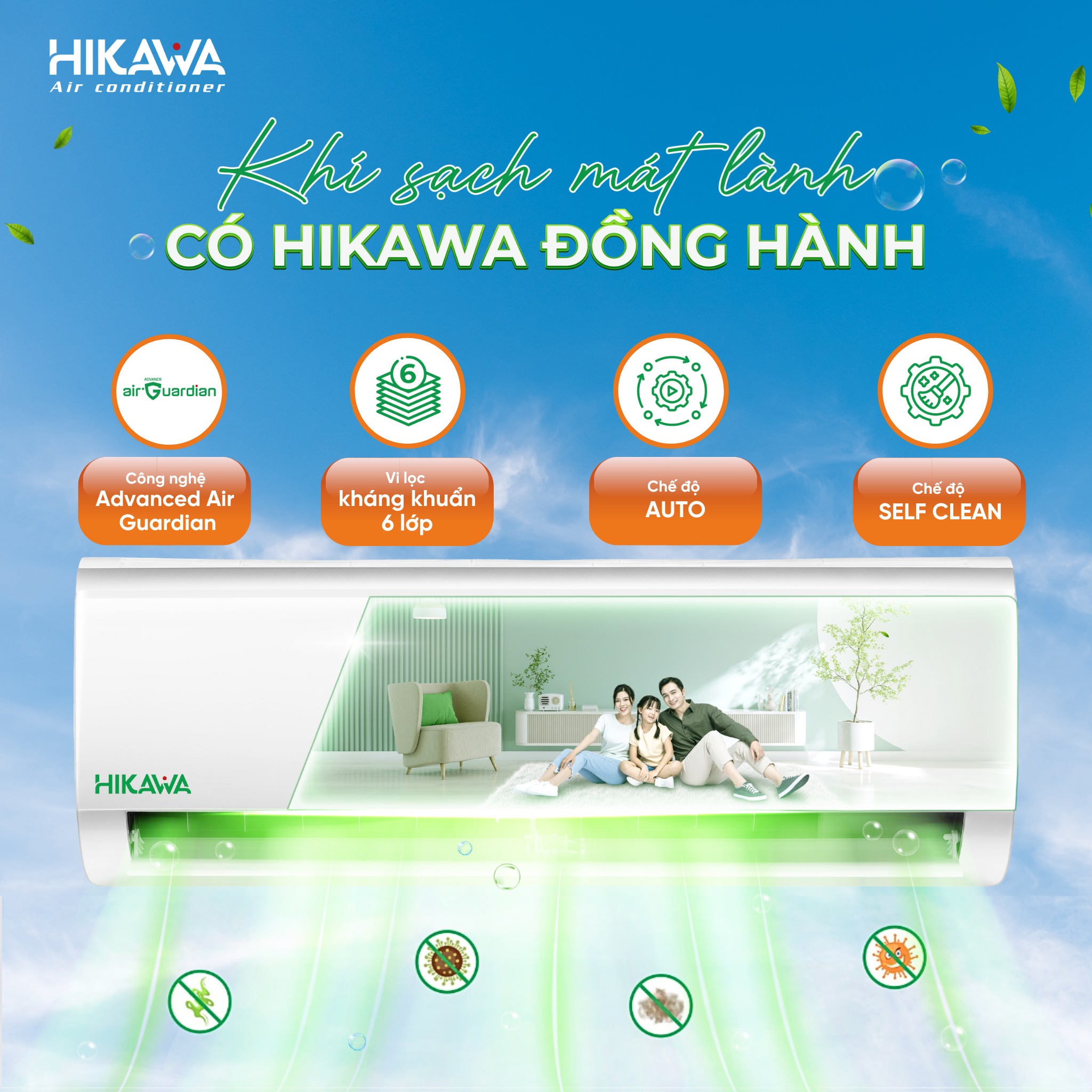 chế độ auto điều hòa hikawa