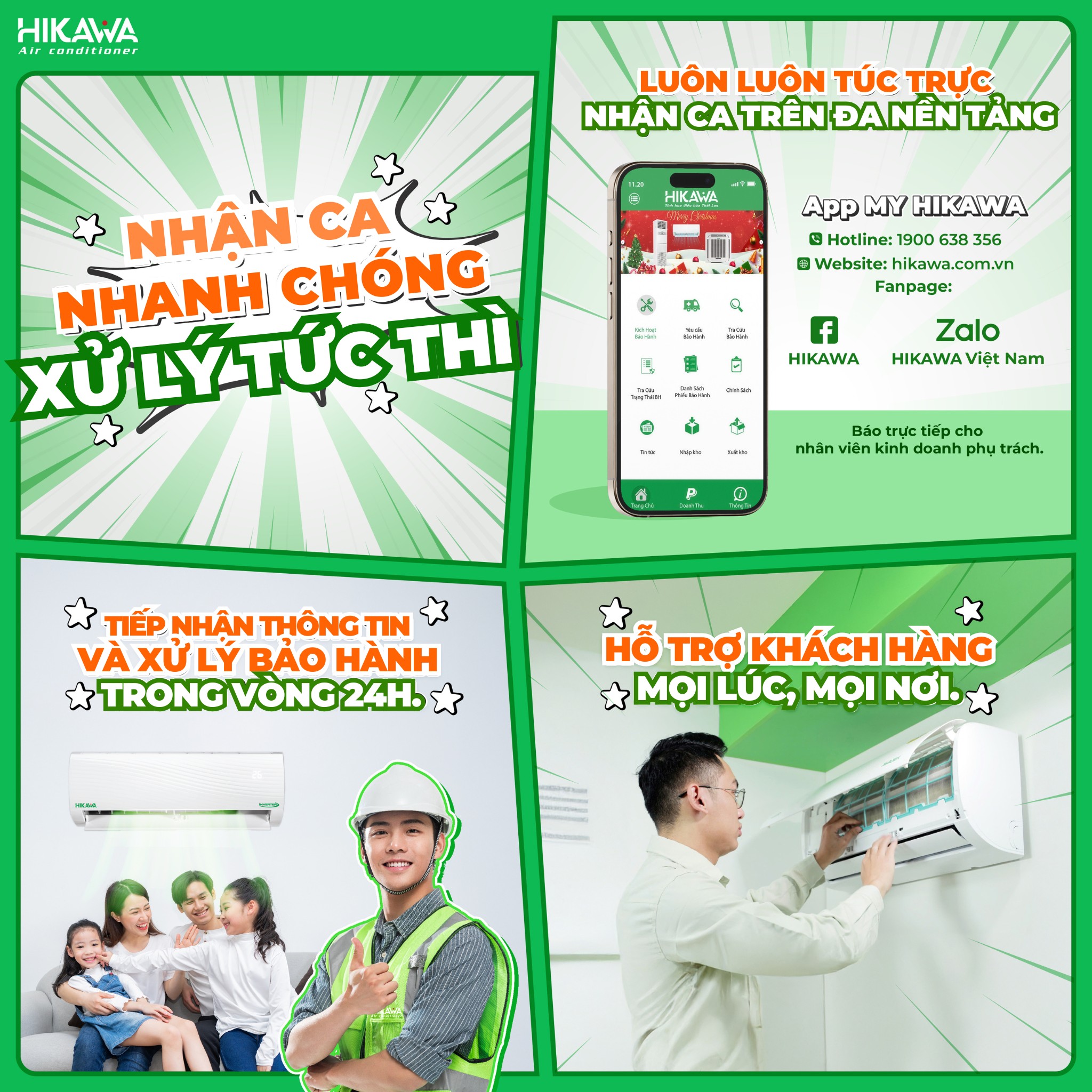 chế độ bảo hành điều hòa hikawa