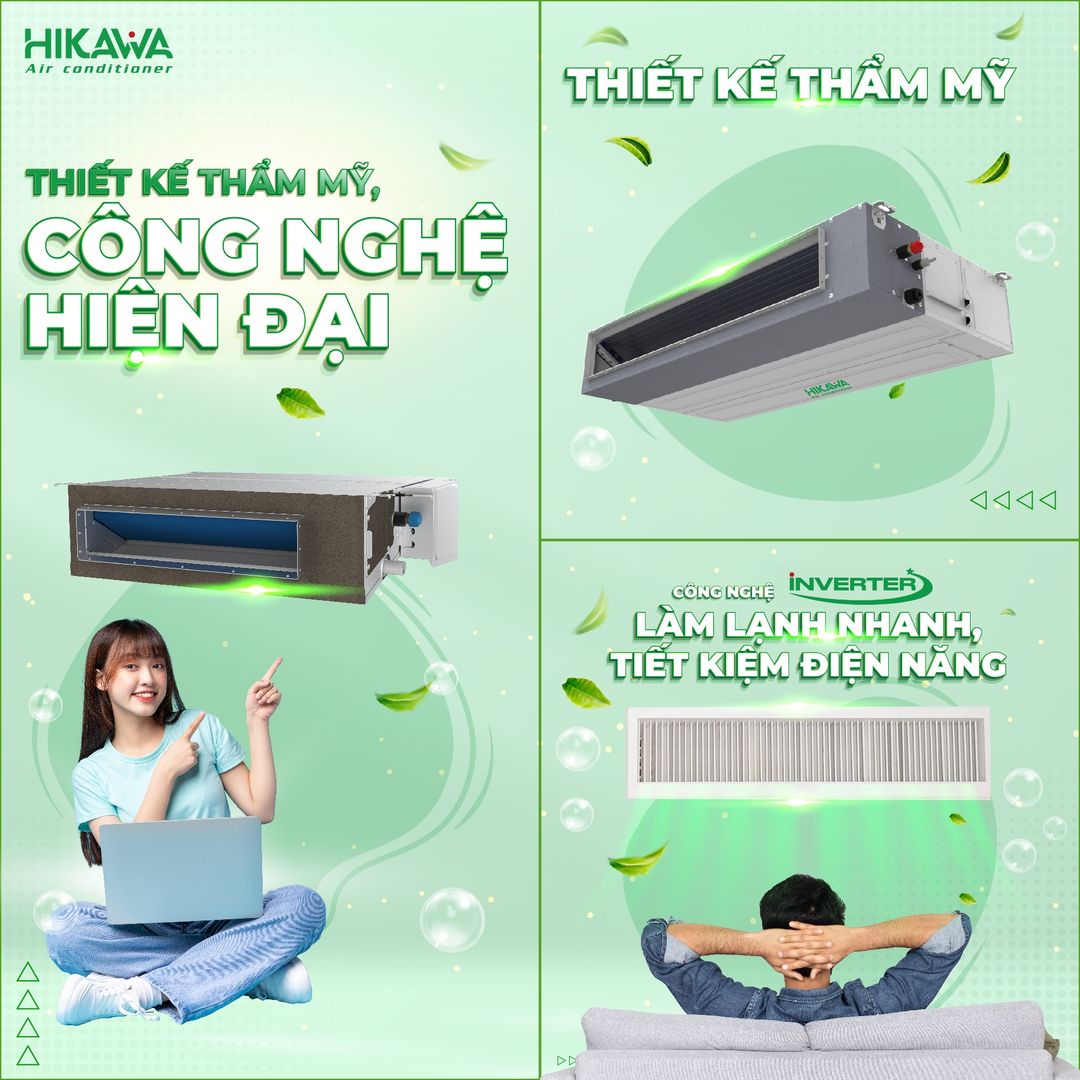 iều hòa âm trần nối ống gió hikawa