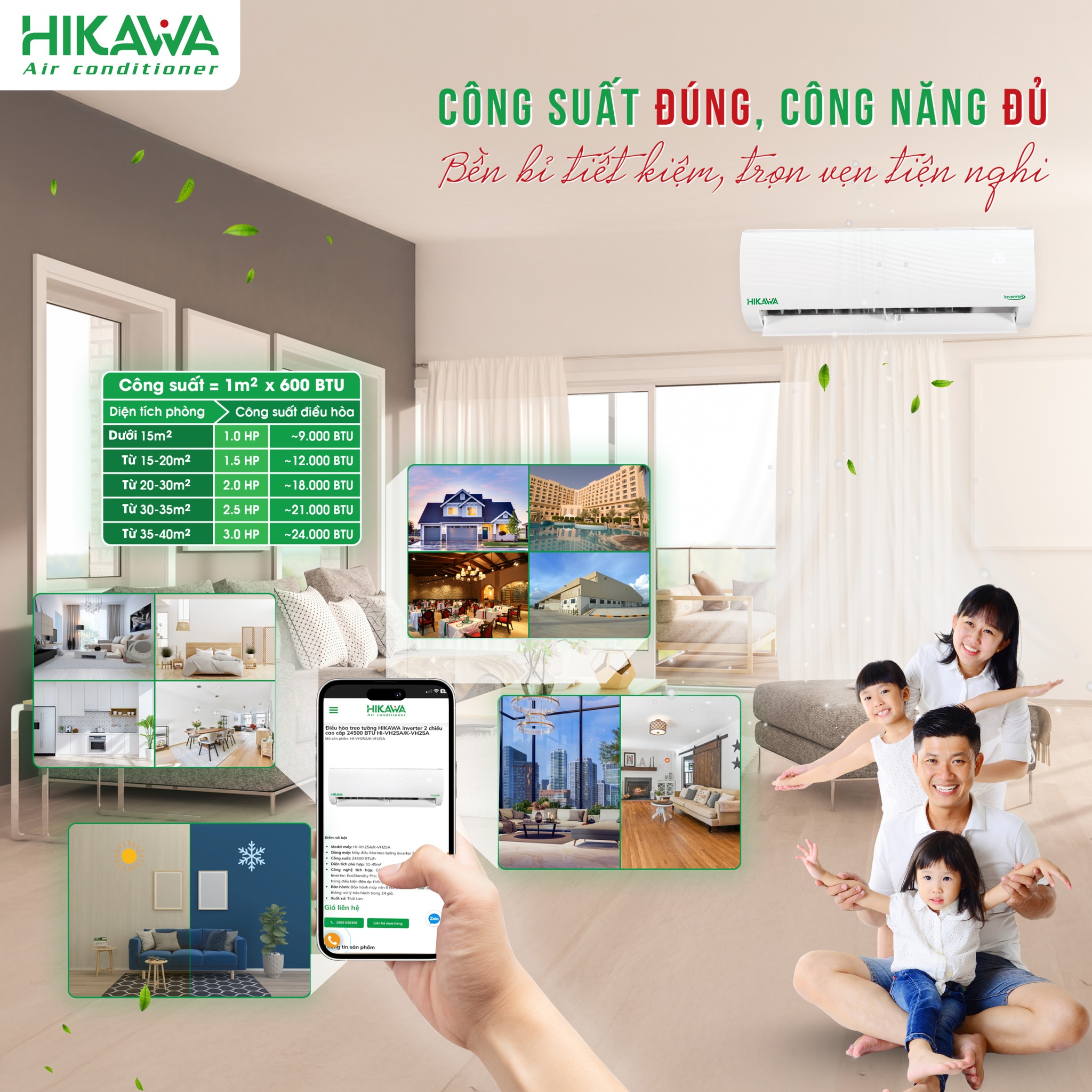 lựa chọn công suất điều hòa đúng